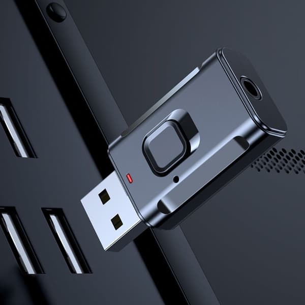 Audiovastaanotin lähetin Bluetooth 5.0 black