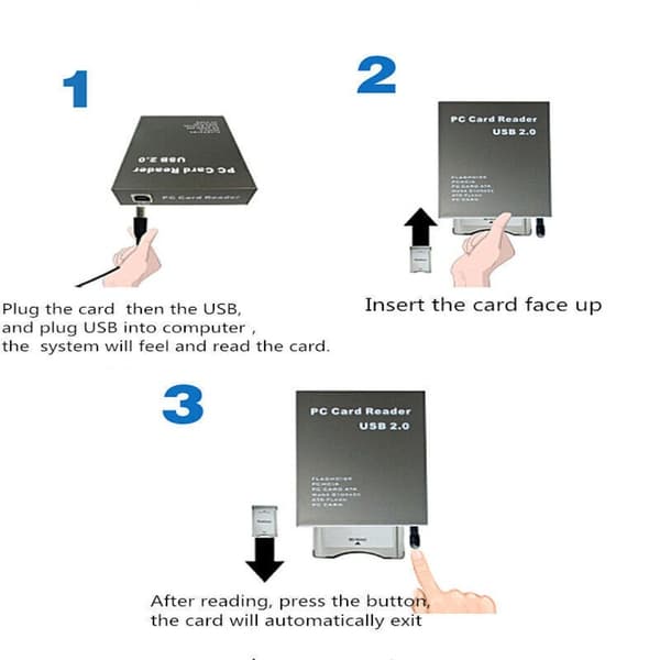 USB 2.0 til PC ATA PCMCIA Adapter Flash Disk Minne Kortleser