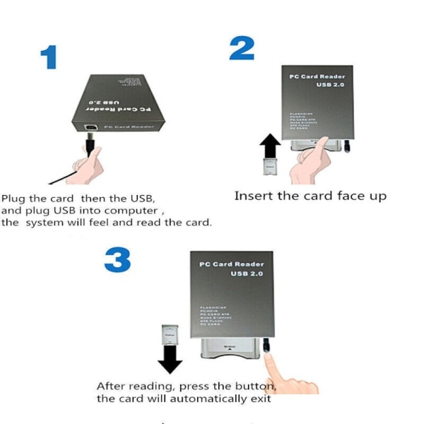USB 2.0 till PC ATA PCMCIA Adapter Flash Disk Minneskortläsare