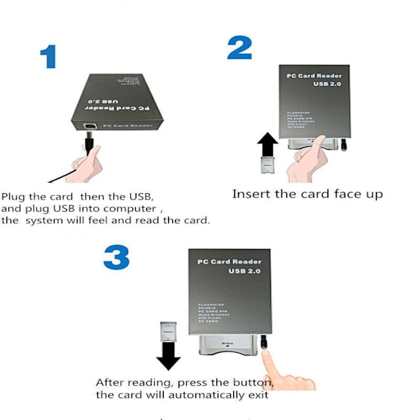 USB 2.0 till PC ATA PCMCIA Adapter Flash Disk Minneskortläsare