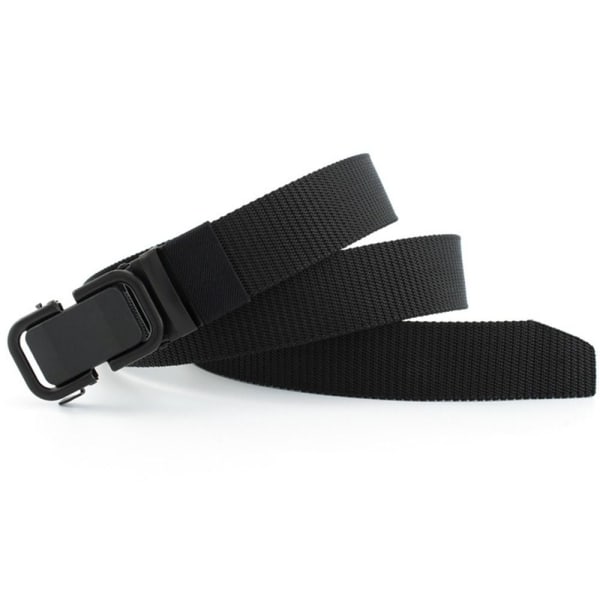 Nylon flätat bälte Automatiskt spänne midjeband SVART black
