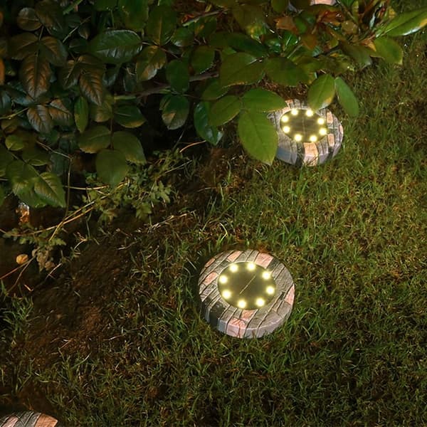 Solar Ground Lights 8 LEDs HVIT LYS HVIT LYS White Light