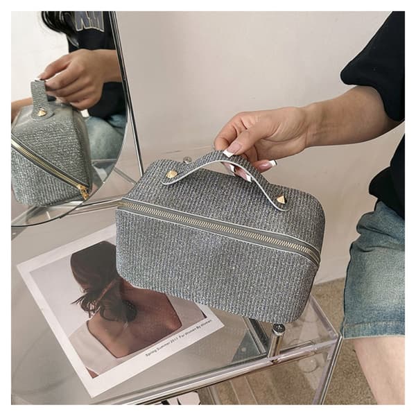 Makeup Bag Oppbevaring Håndholdt Eske GRÅ Grey