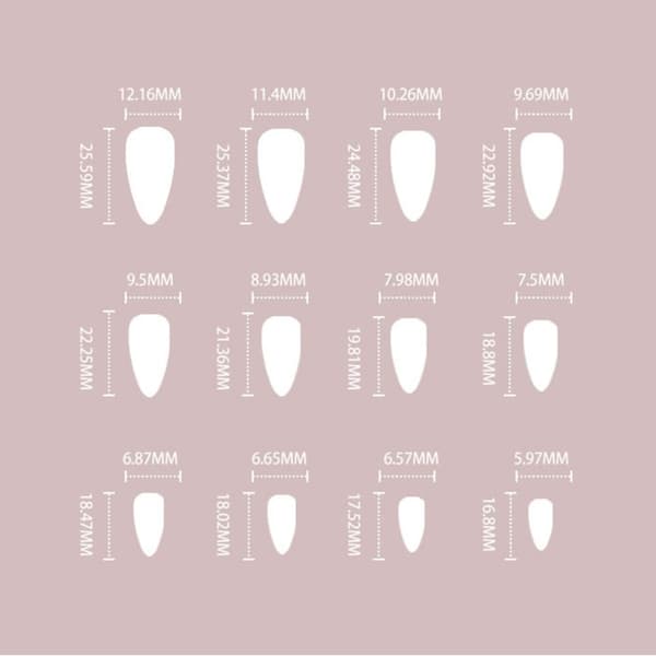 False Nails Long Almond 1 1 1