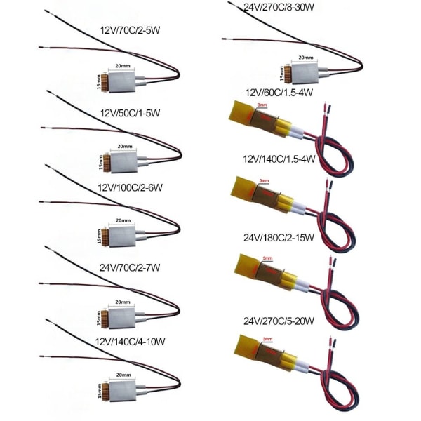 Celsius PTC-lämmittimet Lämmityselementti 12V/140C/4-10W 12V/140C/4-10W
