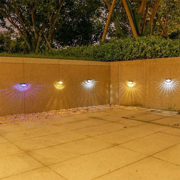 2STK LED Solar Light Udvendig Væglampe HVID VARM LYS VARM White Warm light-Warm light