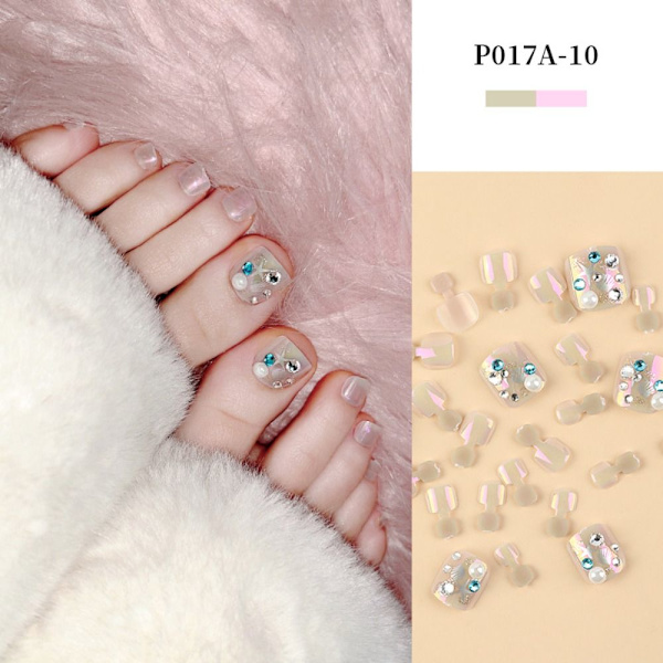 24 stk falske tånegle Aurora Dazzle P017A-10 P017A-10 P017A-10