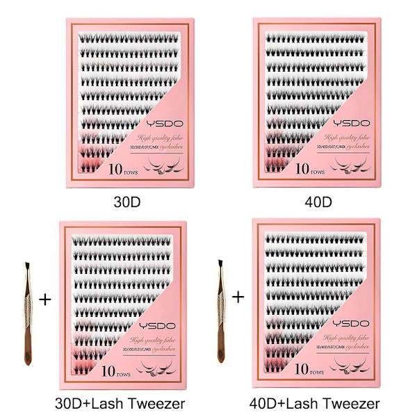 Lash Clusters DIY Lash Extension Kit 40D & LASH TWEEZER 40D & 40D & Lash Tweezer