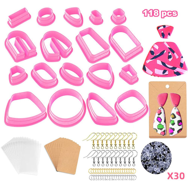 118st Polymer Clay Cutters Örhängen Cutters ROSA pink