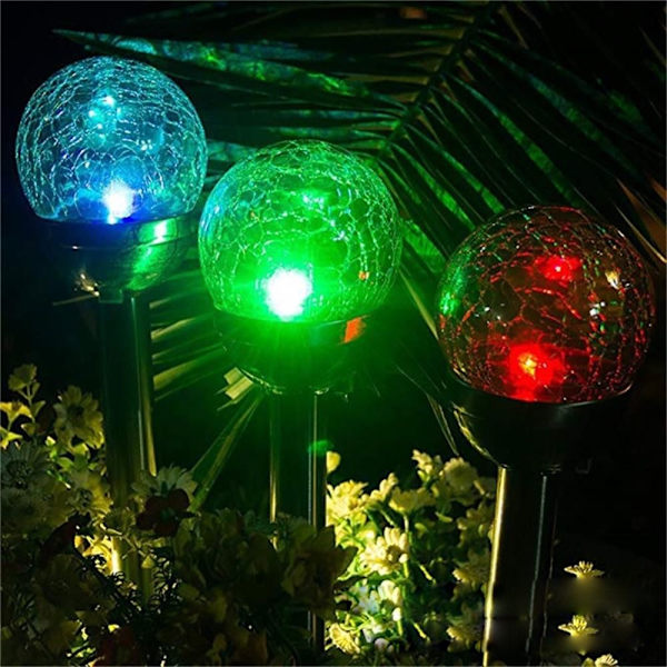 Crack Ball -puutarhalamppu Led-puutarhavalo VÄRITTY VAALEA colored light