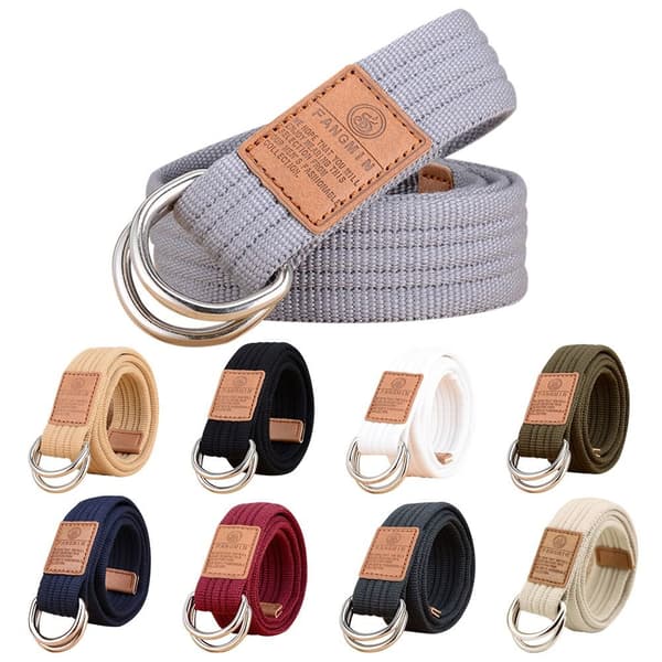 Nylonflätat Bälte Dubbelring Midjeband KHAKI khaki