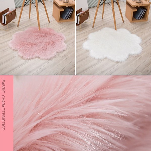 Plys tæppe imiteret pels tæpper PINK 45CM Pink 45cm