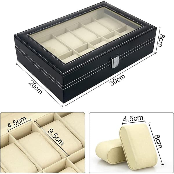 12 Grids Watch Display Storage Box Smycken Collection