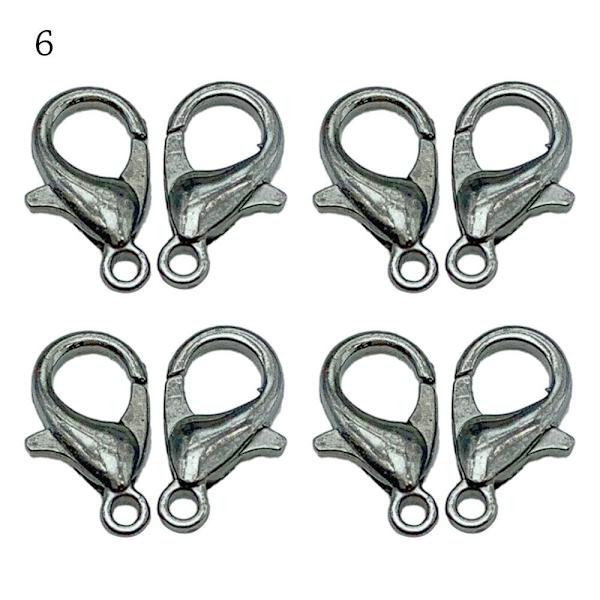 100stk Hummerspenner Armbånd Koblinger Kroker SORT SORT Black