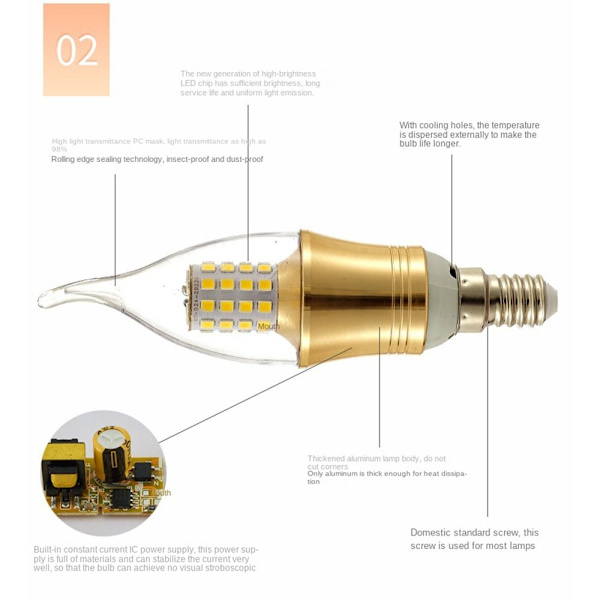 Led Candle Bulbs Energisparelampe 5WPULLED TAIL PULLED TAIL 5WPulled tail
