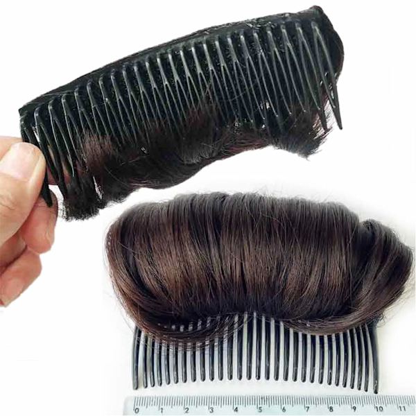 1 / 3st osynligt falskt hårklämma fluffigt BRUN brown