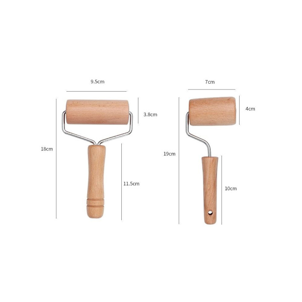 Lövträ Pony Roller T Form Bakverk Roller Dual Roller Tool
