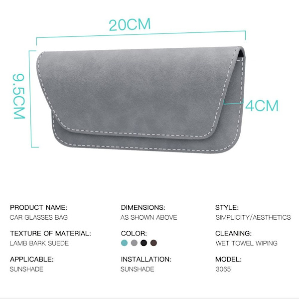 Autolasilaukku Autovisiiri case GREY Gray