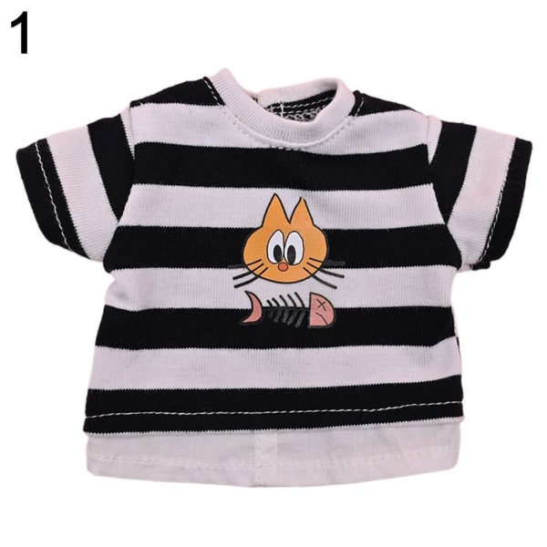 Doll Stripe T-paita Nukke Topit 1 1 1