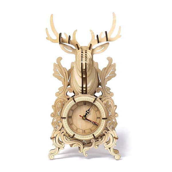 Deer Clock Puslespil Legetøj Konstruktør Stiksav