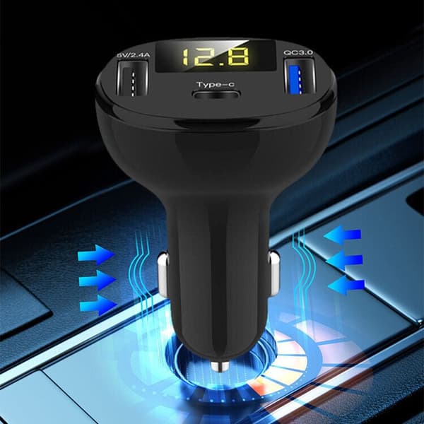 USB Bil Hurtiglader Biladapter Sikker Lader