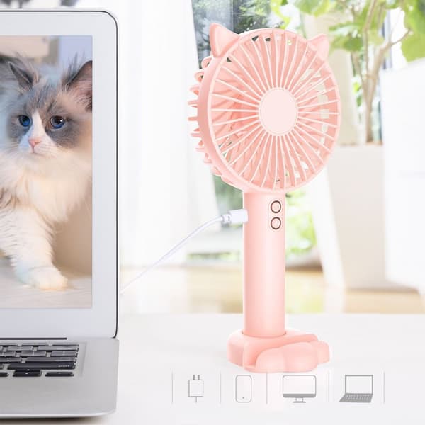 USB Håndholdt Mini Ventilator PINK