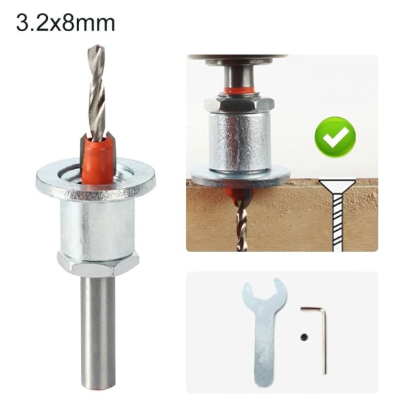 Borkrone Trebearbeidingsverktøy 3,2X8MM 3.2x8mm
