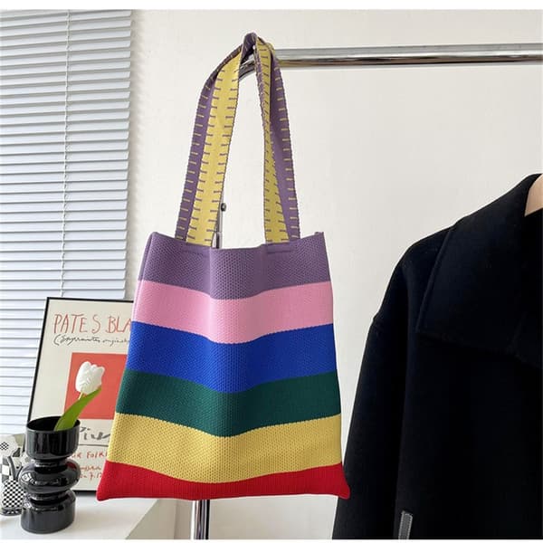 Knit Handbag Kangaskassi VILLA purple