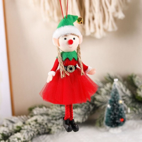 Christmas Elf Doll Boy Girl Xmas Tree Ornaments Pendant A-FLICK