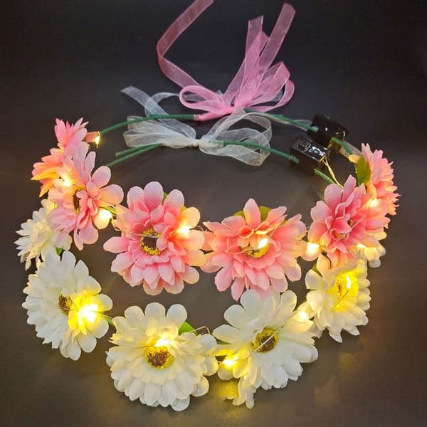 Glødende LED-krans Halloween-kroneblomst 2 2 2