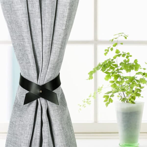2 stk Gardinbind til gardiner Små Gardinbindere Læder Black 2 Pcs-2 Pcs