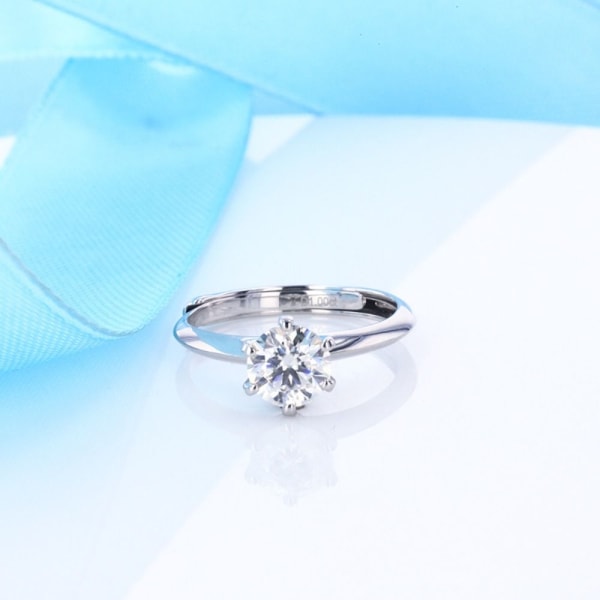 Ekte Moissanite Ring Sterling Sølv Forlovelsesringer