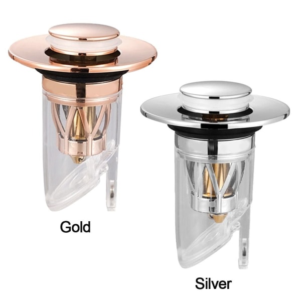 Pop Up Dräneringsfilter Plugg Bult Fjäder SILVER silver