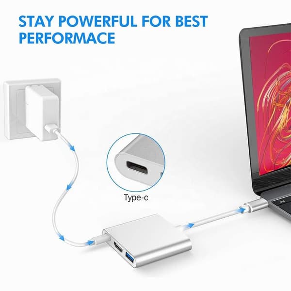 3.0 Hub Adapter Kabelledning til bærbare computere 4K HDMI