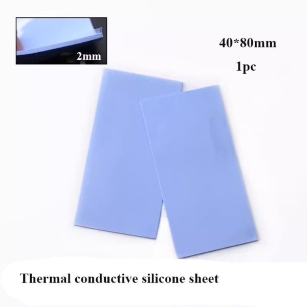 1/5 stk Silikone Thermal Pad Thermal Pad Sheet 40X80MM 2MM 40x80mm 2mm