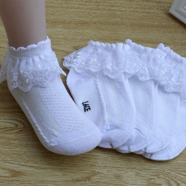 Lapset Pitsisukat Tytöt Lyhyet tanssisukat VALKOINEN L (IKÄT White L(for ages 7-9)-L(for ages 7-9)