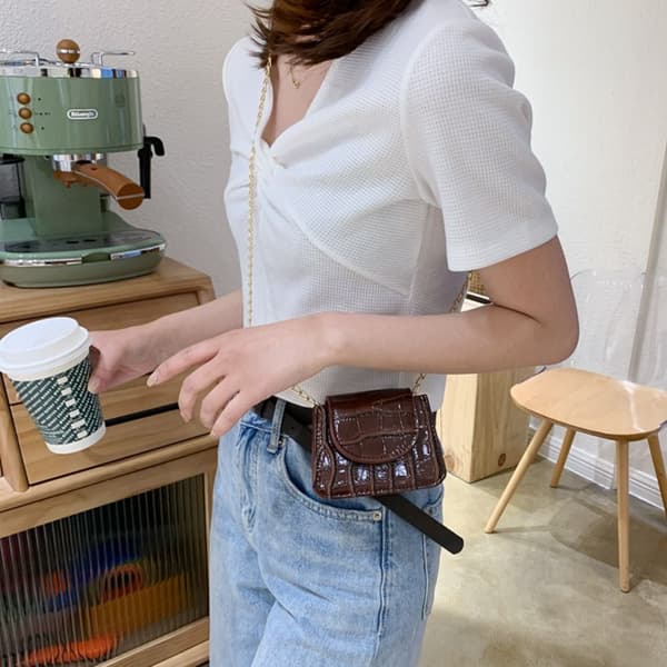Axelväska Chain Messenger Bag BRUN brown
