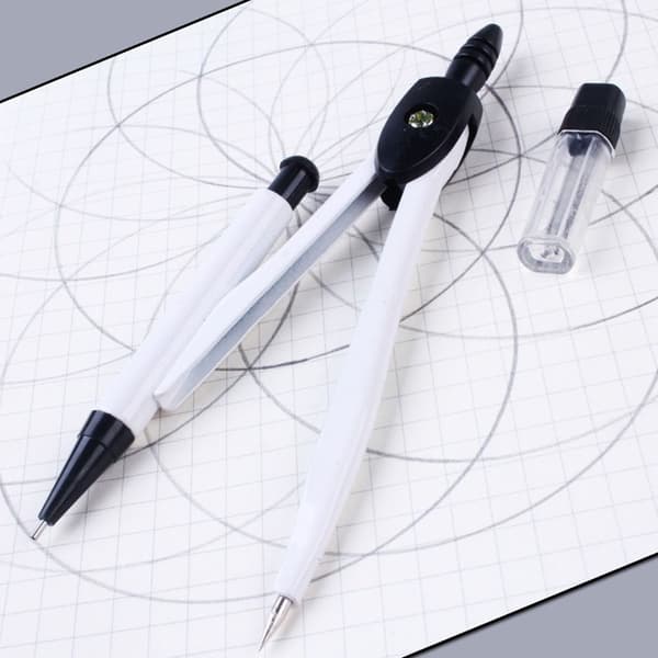 2kpl Tenttikompassi Math Compass VALKOINEN White