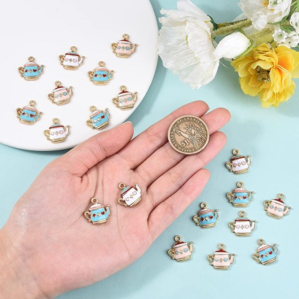 30 ST Emalj Tekanna Charms Kaffe Te Vattenkokare Pot Charms Legering