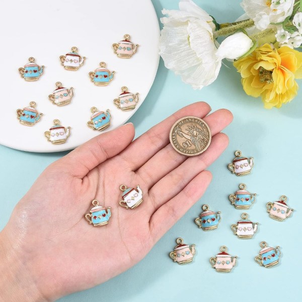 30 STK Emalje tekanne Charms Kaffe Te Kjele Pot Charms Alloy