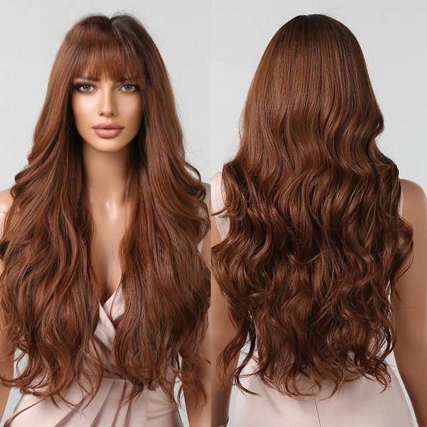 Syntetisk peruk för kvinnor Värmebeständig Long Curly Big Wave Peruk 4 4