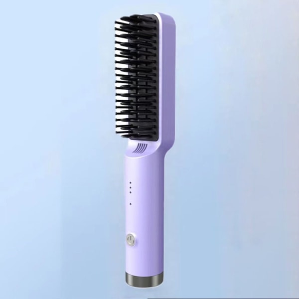 Glatning Curling Brush Hår Hot Comb LILLA EU EU purple EU-EU