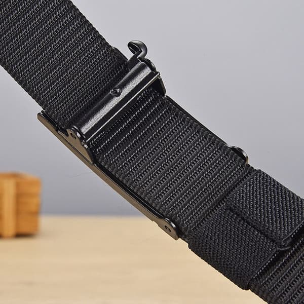 Nylon flätat bälte Automatiskt spänne midjeband KAFFE coffee
