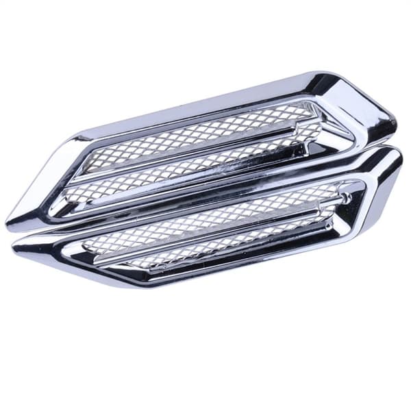 Bil Sideskærm Luftventil Hood Scoop SØLV Silver