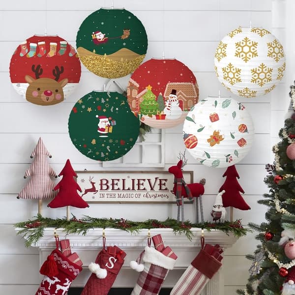 Julpapperslyktor Xmas pappersboll STIL 1 STIL 1 Style 1