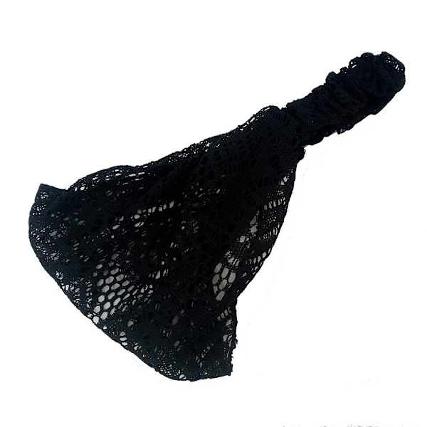 Pannband Bred Spets Pannband SVART Black