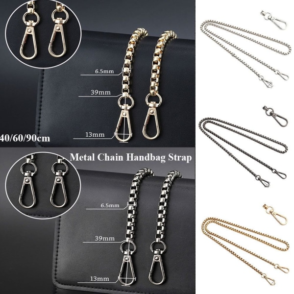 Skuldertaske Strap Håndtaske Håndtag SØLV 60CM Silver 60cm