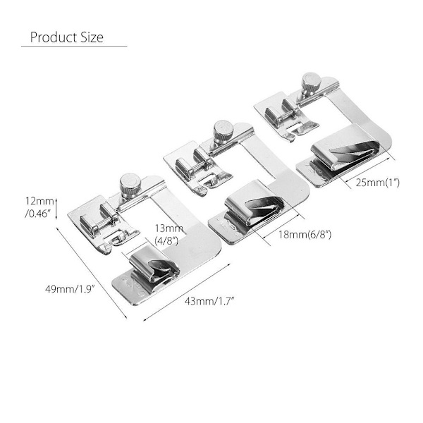 Ompelukoneen jalka Paininjalka 3 KPL SET 3 KPL SET 3pcs set