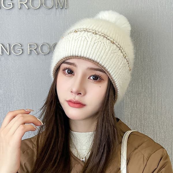 Talvihattu neulottu cap KHAKI khaki