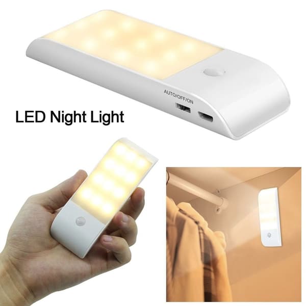 LED Natlys Bevægelsessensor Lys SORT VARM LYS VARM BLACK WARM  LIGHT-WARM  LIGHT